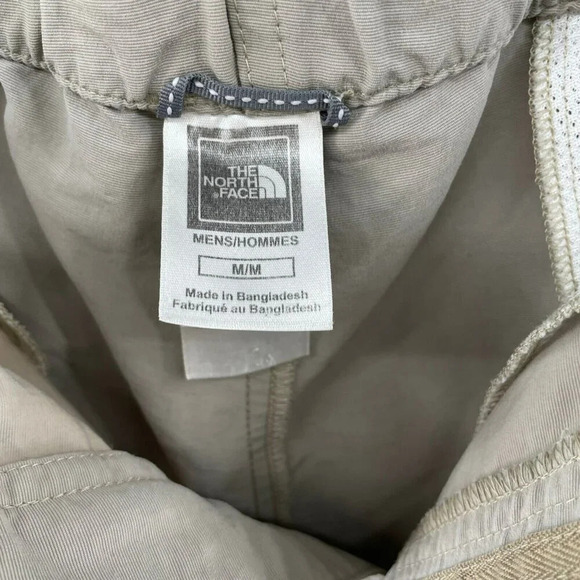 The North Face Tech Shorts Mens Sz Beige Hiking Cargo Pockets Packable Belted - Picture 7 of 9